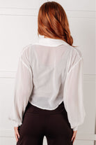 Pause and Reflect Tie Front Button Up Shirt-Tops-Stay Foxy Boutique, Florissant, Missouri
