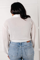 Pause and Reflect Tie Front Button Up Shirt-Tops-Stay Foxy Boutique, Florissant, Missouri
