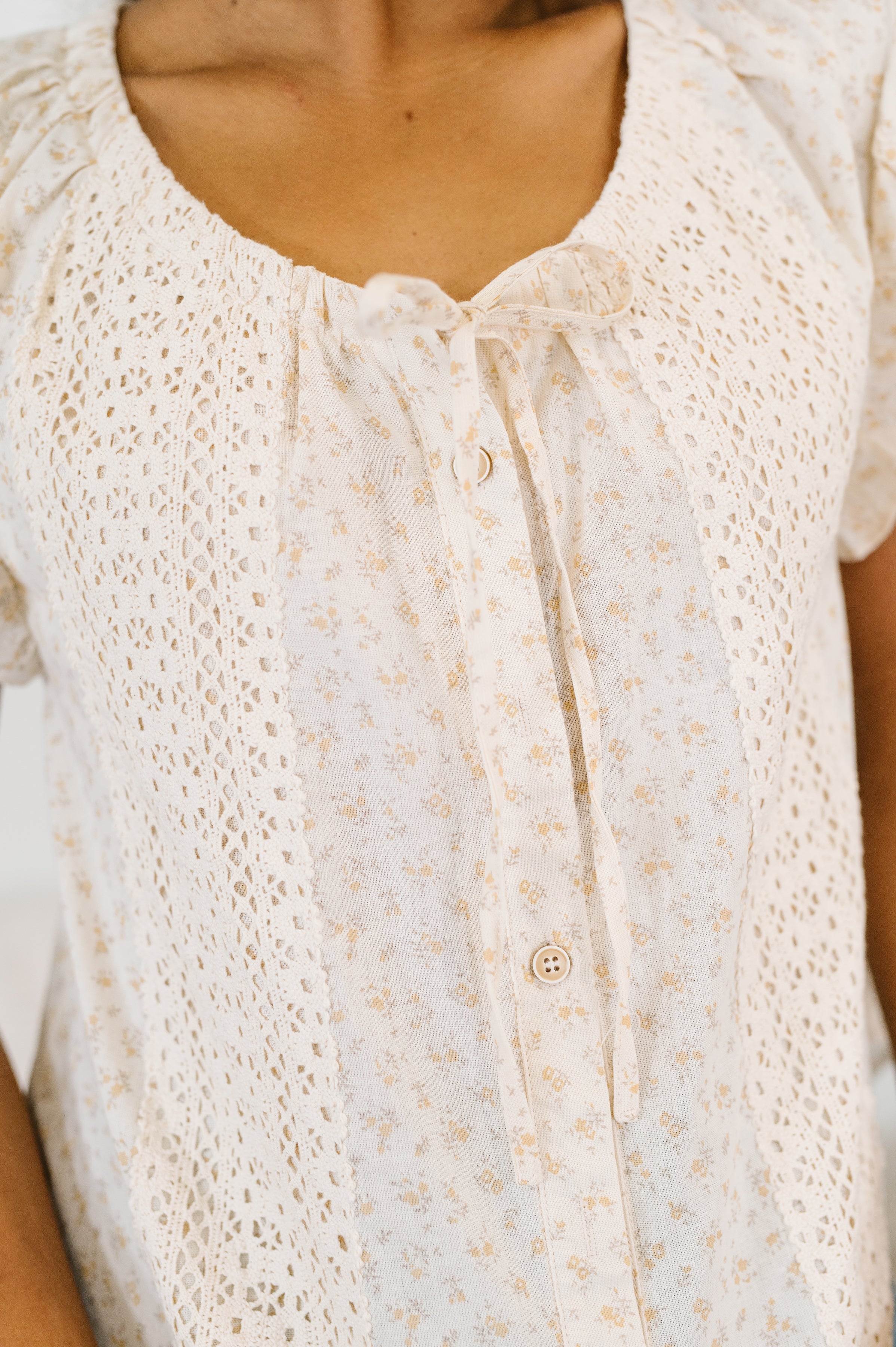 Picnic Petal Lace Detail Top-Womens-Stay Foxy Boutique, Florissant, Missouri