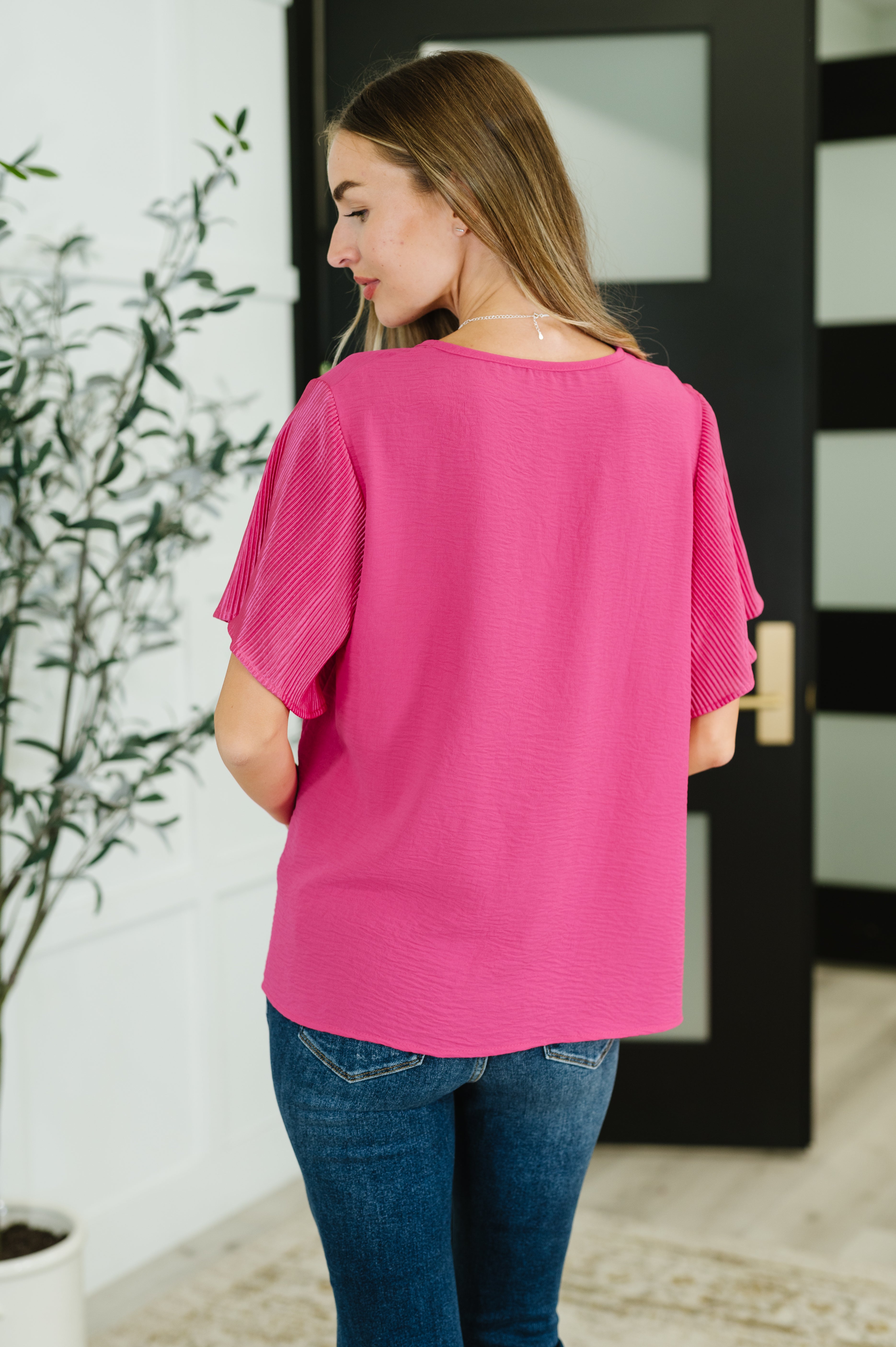 Pink and Perfect Ruffle Sleeve Top-Tops-Stay Foxy Boutique, Florissant, Missouri