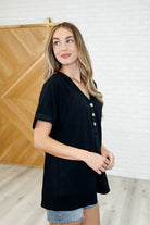 Plain and Sassy V-Neck Tee in Black-Womens-Stay Foxy Boutique, Florissant, Missouri