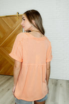 Plain and Sassy V-Neck Tee in Champagne Peach-Womens-Stay Foxy Boutique, Florissant, Missouri
