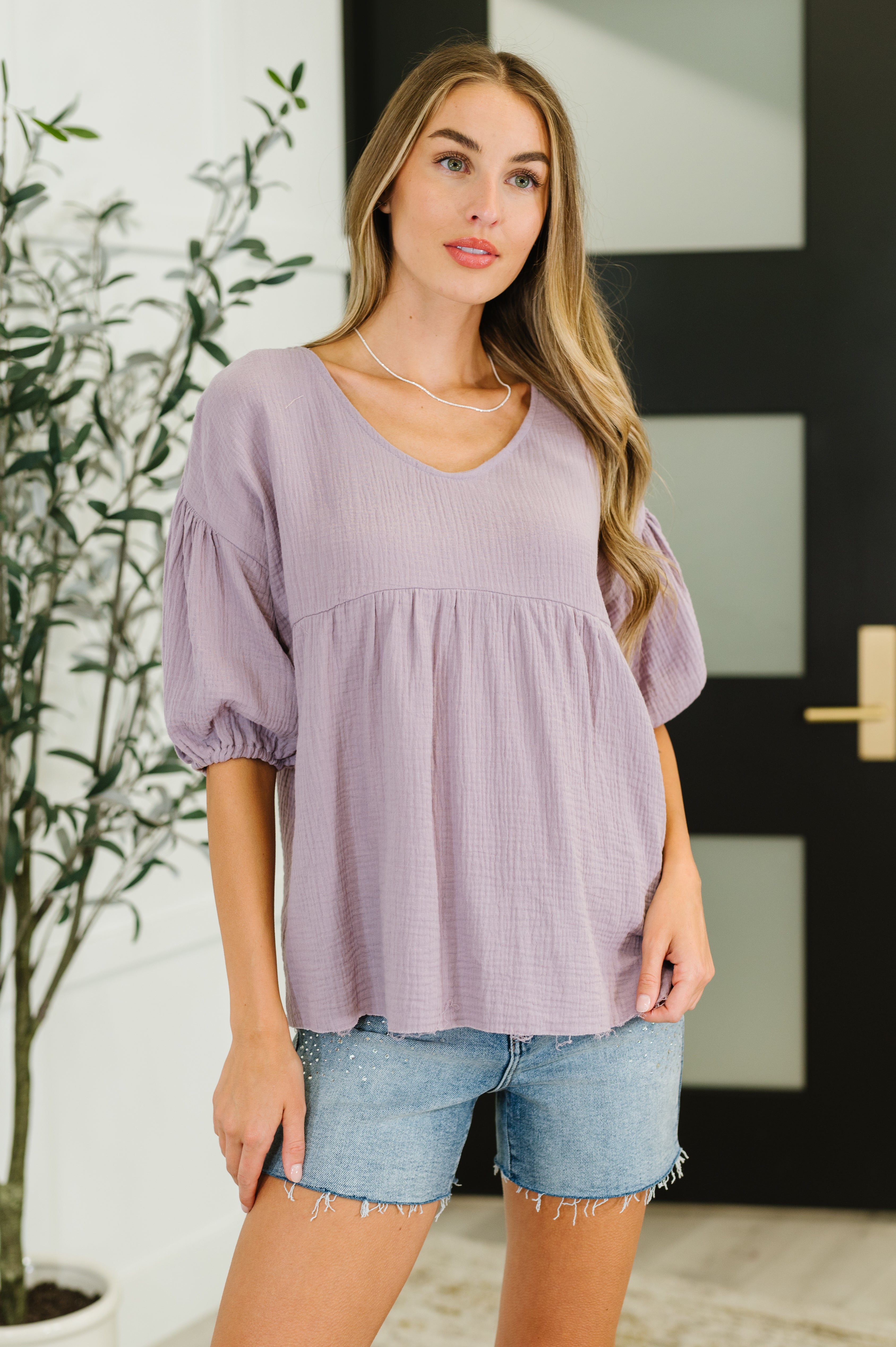 Pleasantly Perfect Bubble Sleeve Peasant Blouse-Blouses-Stay Foxy Boutique, Florissant, Missouri