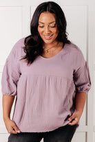 Pleasantly Perfect Bubble Sleeve Peasant Blouse-Blouses-Stay Foxy Boutique, Florissant, Missouri