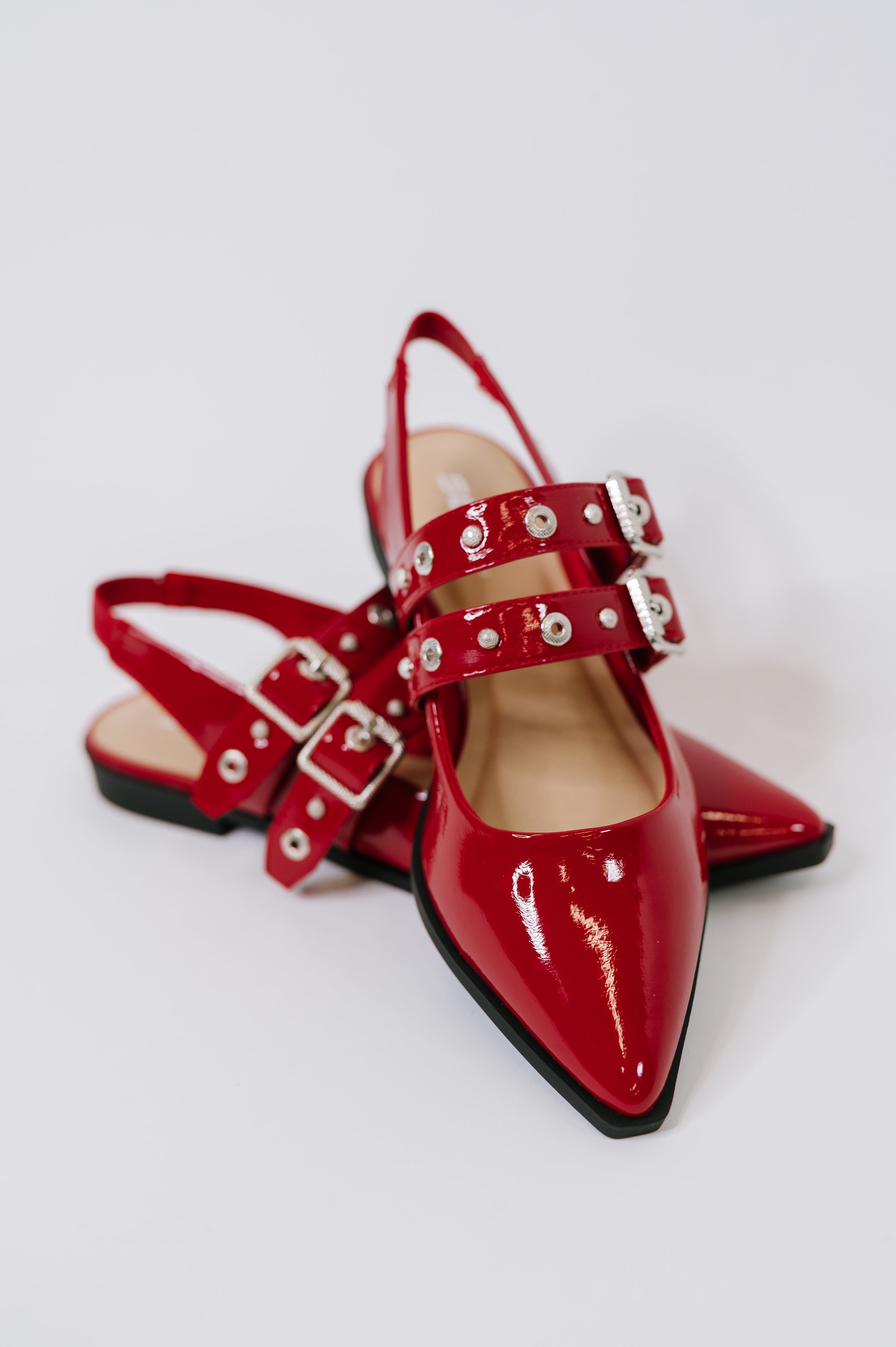 Pop of Color Pointy Toe Slip On in Red-Womens-Stay Foxy Boutique, Florissant, Missouri