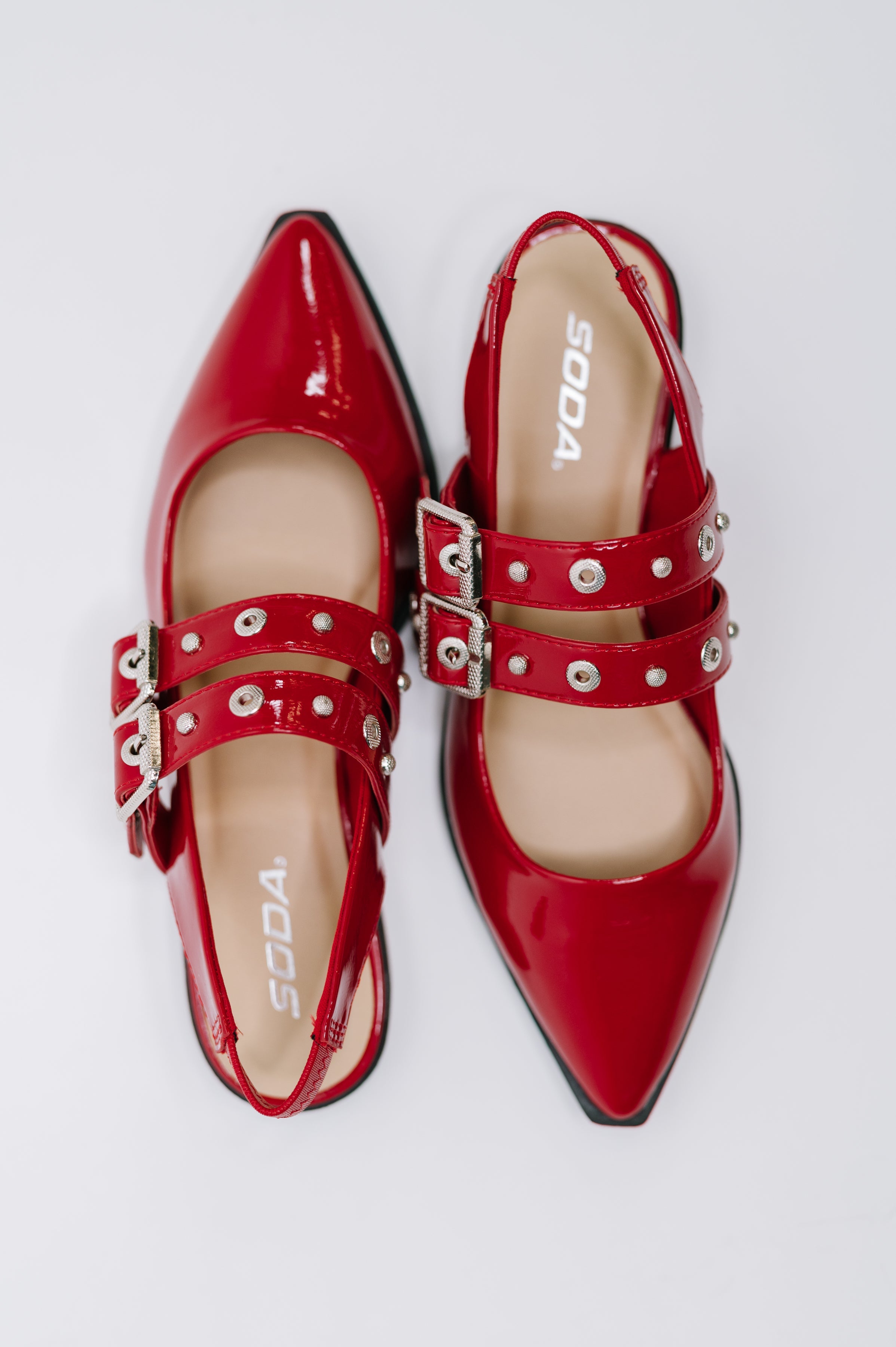 Pop of Color Pointy Toe Slip On in Red-Womens-Stay Foxy Boutique, Florissant, Missouri