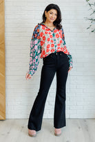 Presupposed Ideas Mixed Print Button Up Blouse-Blouses-Stay Foxy Boutique, Florissant, Missouri