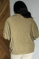 Primrose Corduroy Jacket in Olive-Layers-Stay Foxy Boutique, Florissant, Missouri