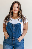 Priscilla High Rise Crop Wide Leg Denim Overalls-Womens-Stay Foxy Boutique, Florissant, Missouri