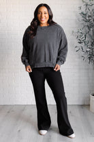 Building Habits Twill Flared Crossover Waist Pant in Black-Bottoms-Stay Foxy Boutique, Florissant, Missouri