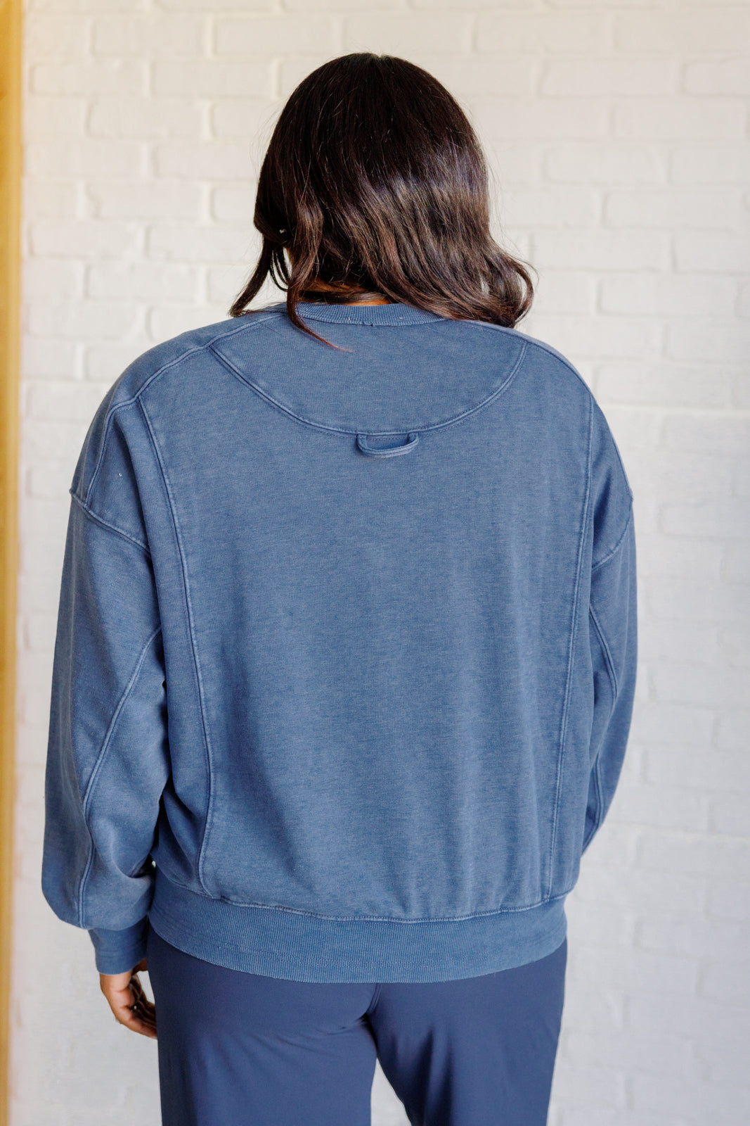 Quick Fix Mineral Wash Crew Neck Pullover in Psychic-Tops-Stay Foxy Boutique, Florissant, Missouri
