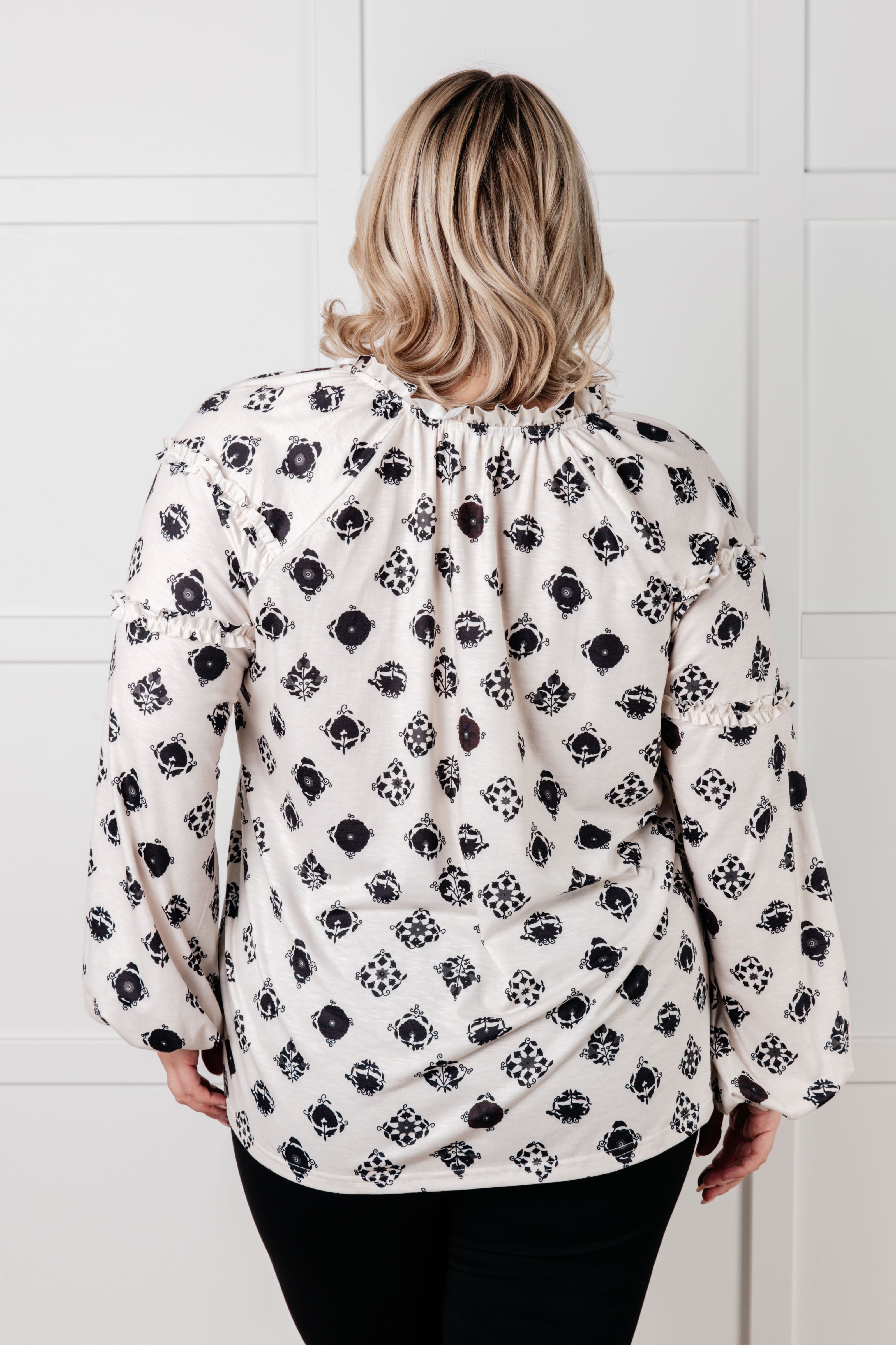 Quick Follow Up Floral Tile Blouse-Blouses-Stay Foxy Boutique, Florissant, Missouri