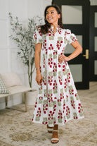 Quiet Life Notch Neck Tiered Dress in White-Womens-Stay Foxy Boutique, Florissant, Missouri