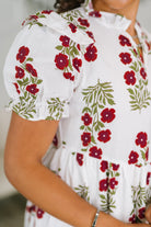 Quiet Life Notch Neck Tiered Dress in White-Womens-Stay Foxy Boutique, Florissant, Missouri