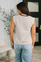 Quite Intimately Striped Muscle Tee in Brown-Womens-Stay Foxy Boutique, Florissant, Missouri