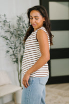 Quite Intimately Striped Muscle Tee in Brown-Womens-Stay Foxy Boutique, Florissant, Missouri