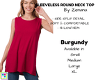 Sleeveless Round Neck Top - Burgundy-Tank Top-Stay Foxy Boutique, Florissant, Missouri