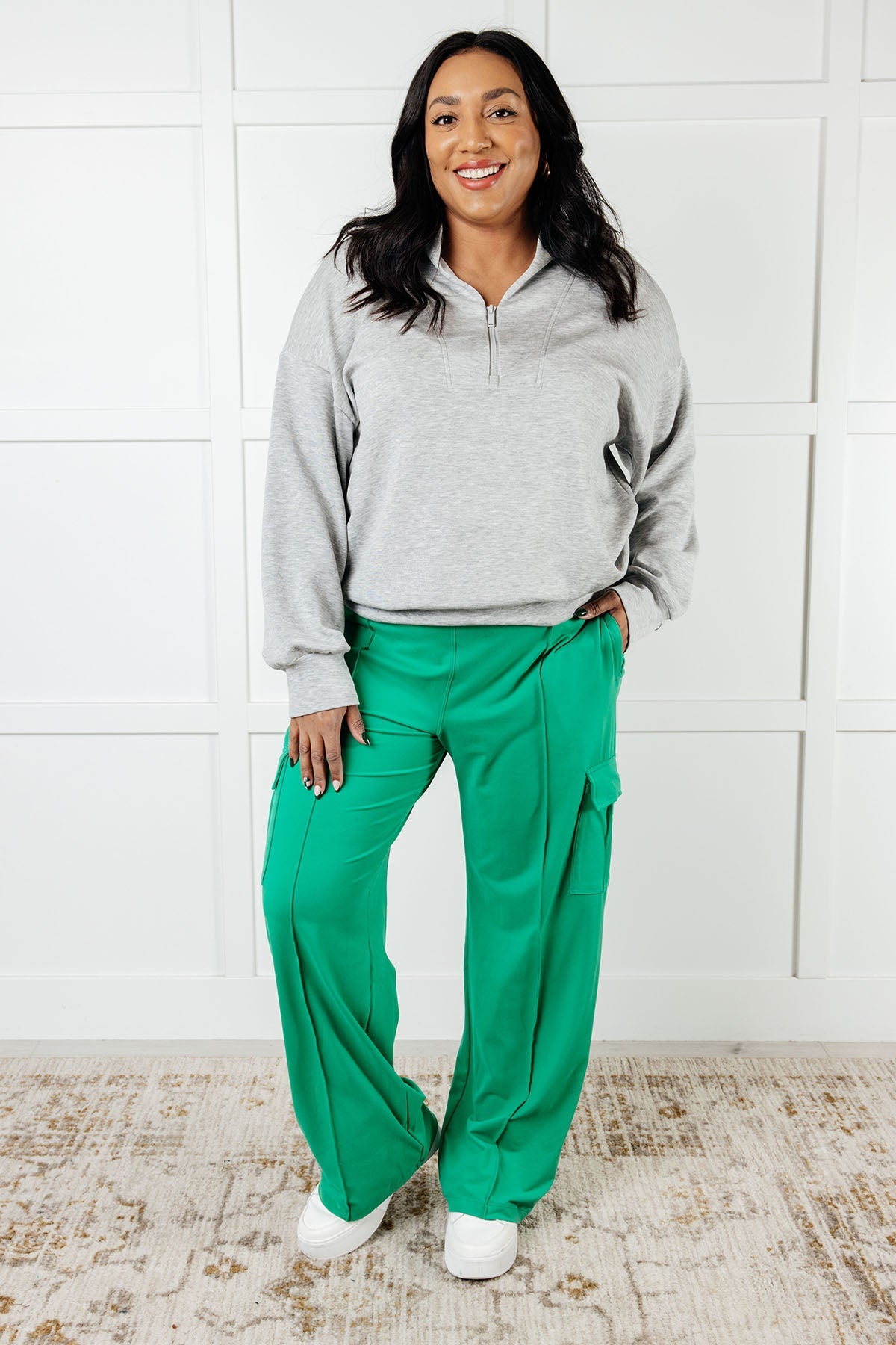 Race to Relax Cargo Pants in Emerald Green-Bottoms-Stay Foxy Boutique, Florissant, Missouri