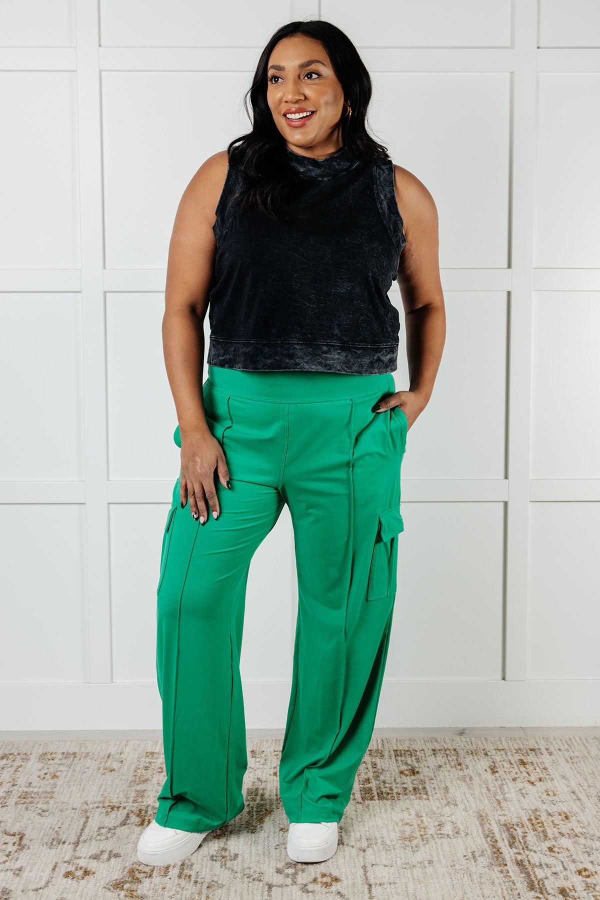 Race to Relax Cargo Pants in Emerald Green-Bottoms-Stay Foxy Boutique, Florissant, Missouri