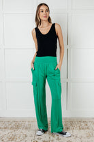 Race to Relax Cargo Pants in Emerald Green-Bottoms-Stay Foxy Boutique, Florissant, Missouri