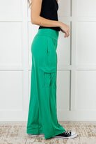 Race to Relax Cargo Pants in Emerald Green-Bottoms-Stay Foxy Boutique, Florissant, Missouri