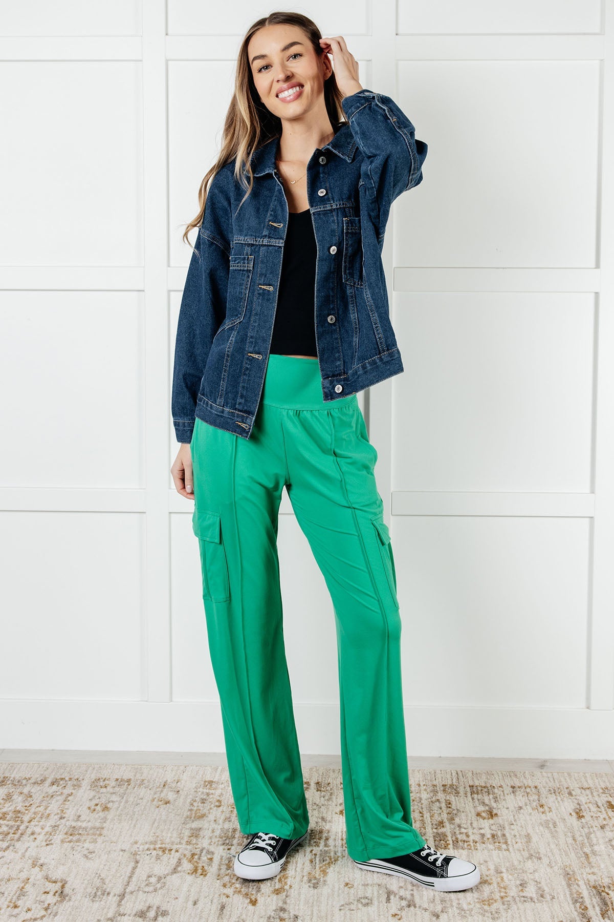 Race to Relax Cargo Pants in Emerald Green-Bottoms-Stay Foxy Boutique, Florissant, Missouri