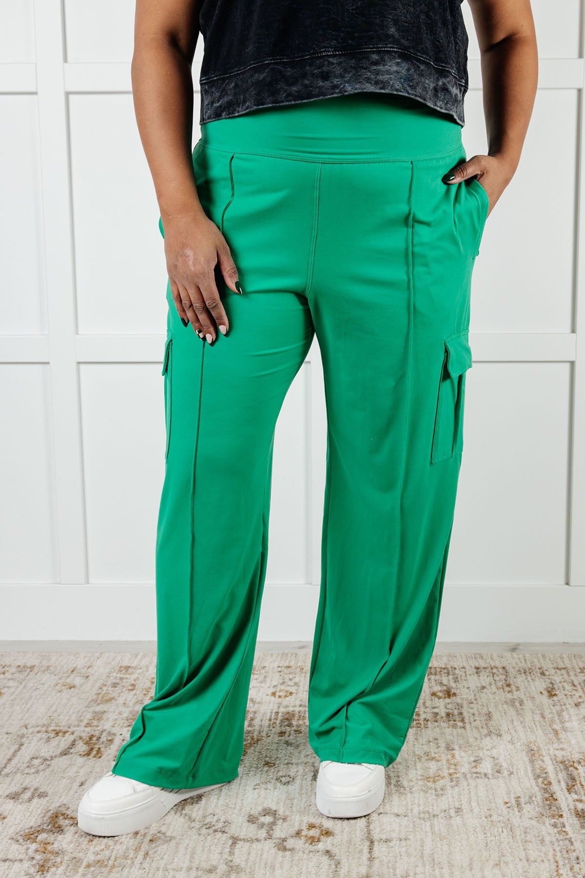 Race to Relax Cargo Pants in Emerald Green-Bottoms-Stay Foxy Boutique, Florissant, Missouri