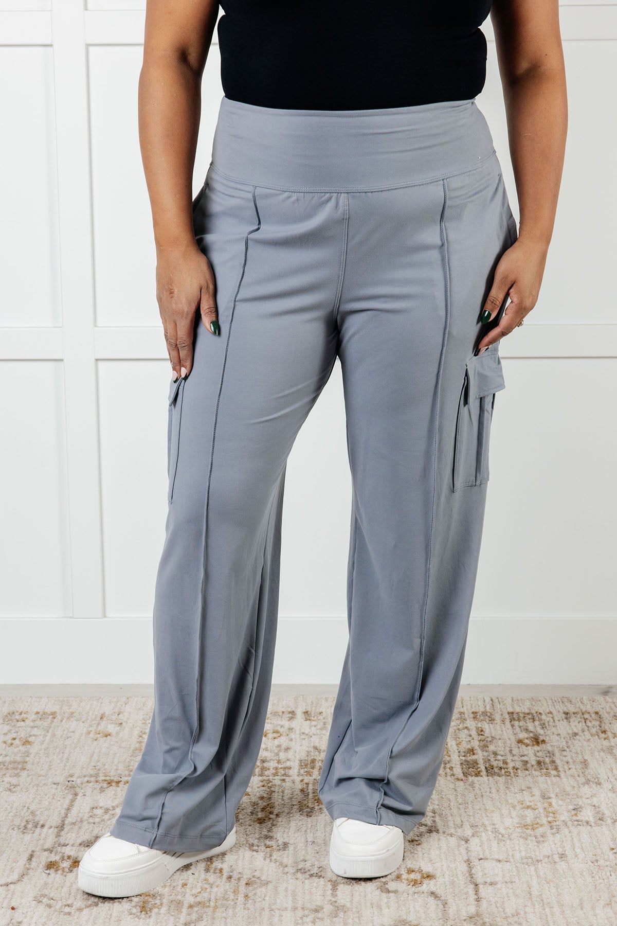Race to Relax Cargo Pants in Rhino Grey-Bottoms-Stay Foxy Boutique, Florissant, Missouri