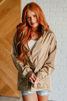 Rain, Rain Go Away Parachute Jacket in Camel-Layers-Stay Foxy Boutique, Florissant, Missouri