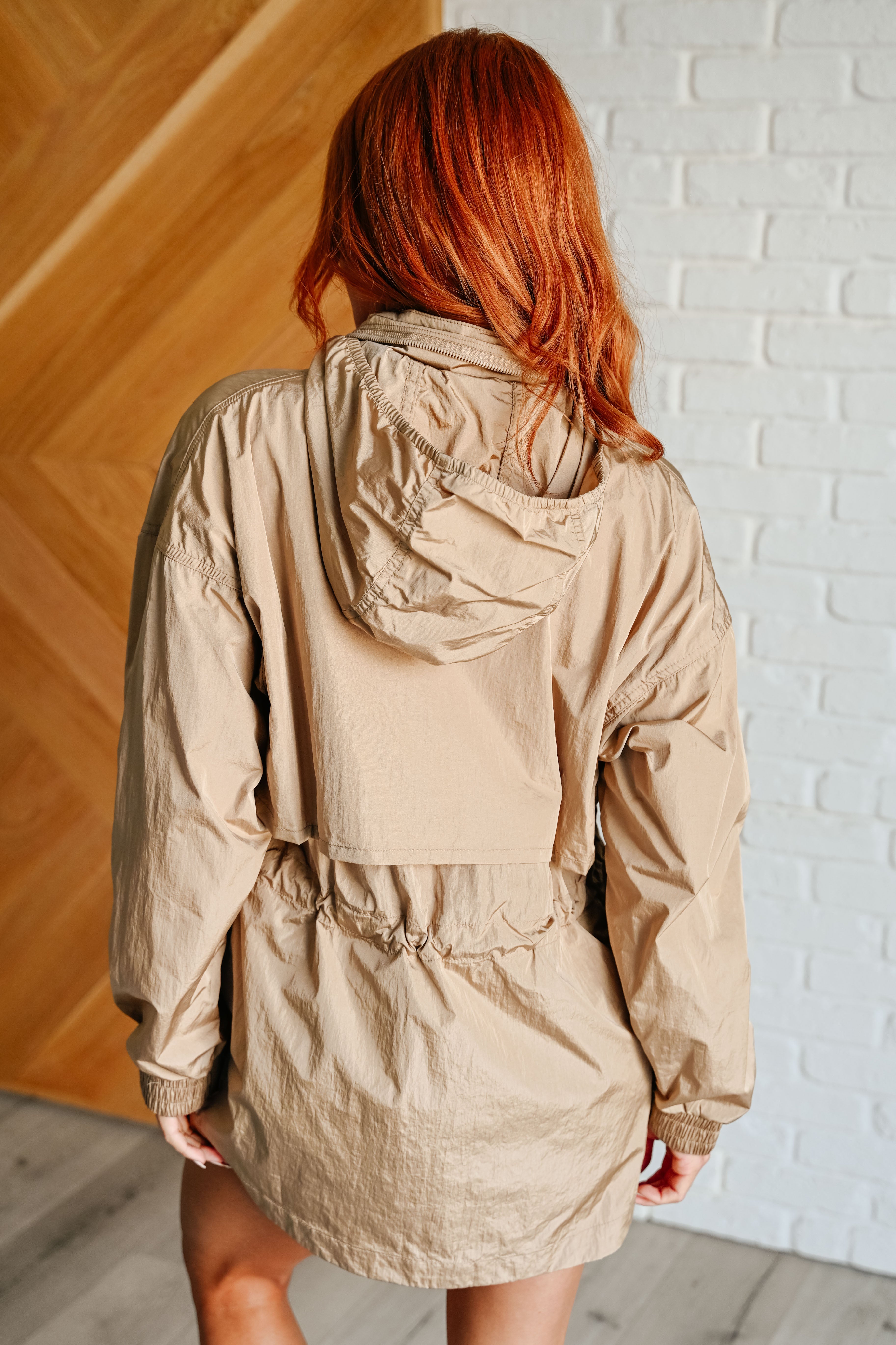 Rain, Rain Go Away Parachute Jacket in Camel-Layers-Stay Foxy Boutique, Florissant, Missouri