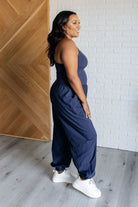 Raising Heart Rate Cut Out Jumpsuit in Navy-Athleisure-Stay Foxy Boutique, Florissant, Missouri