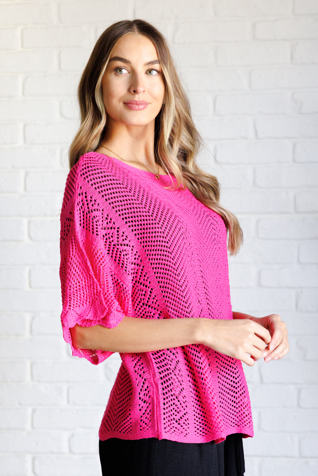 Rather Eventful Open Knit Top-Tops-Stay Foxy Boutique, Florissant, Missouri