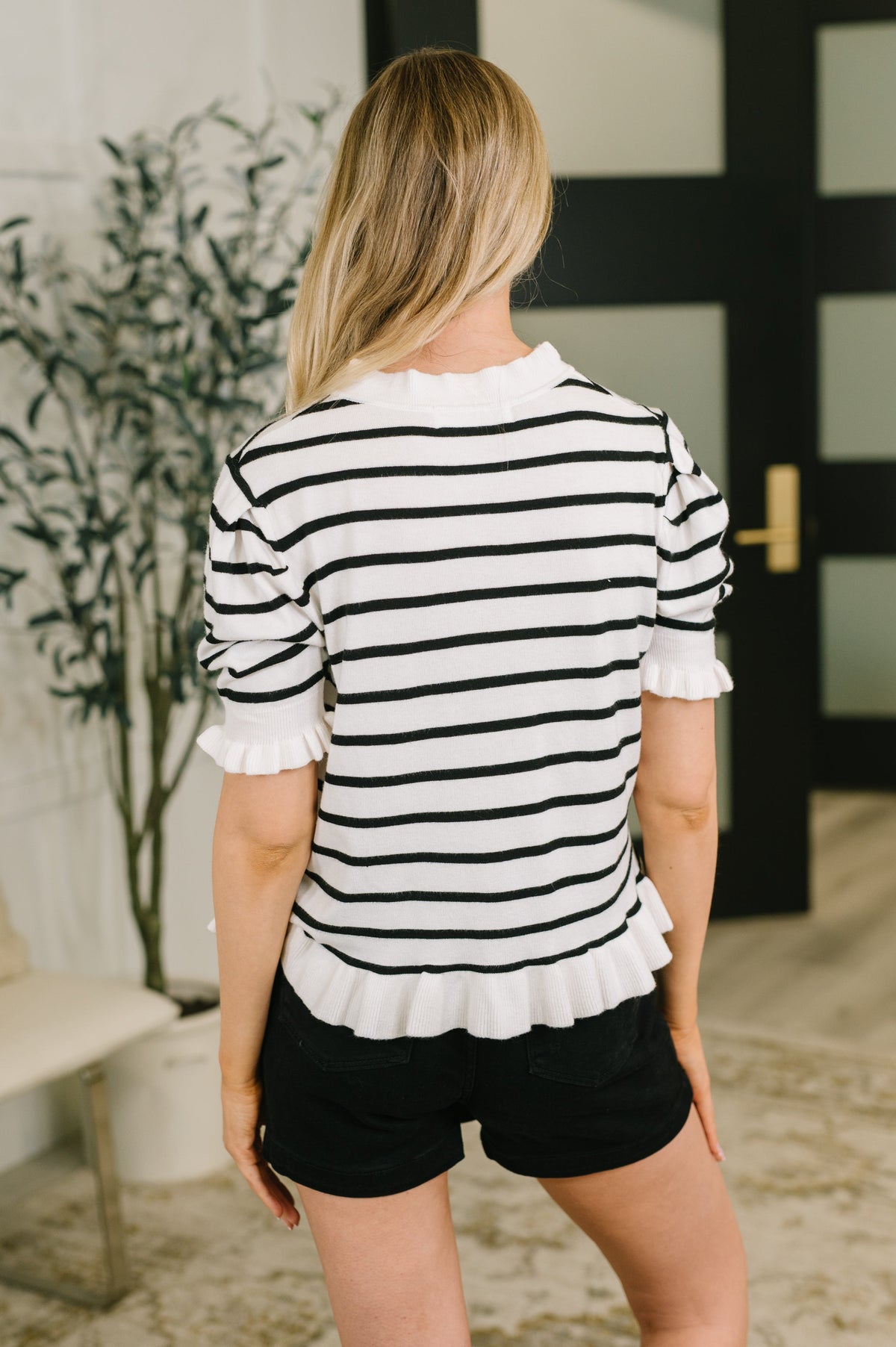 Rational Ruffle Textured Knit Blouse-Womens-Stay Foxy Boutique, Florissant, Missouri