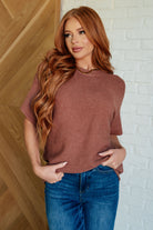 Relaxing Away Dolman Sleeve Knit Top in Coffee-Tops-Stay Foxy Boutique, Florissant, Missouri