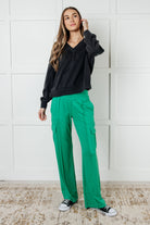 Rep Ready Mineral Wash French Terry Pullover in Black-Athleisure-Stay Foxy Boutique, Florissant, Missouri