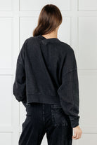 Rep Ready Mineral Wash French Terry Pullover in Black-Athleisure-Stay Foxy Boutique, Florissant, Missouri