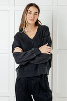 Rep Ready Mineral Wash French Terry Pullover in Black-Athleisure-Stay Foxy Boutique, Florissant, Missouri