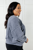 Rep Ready Mineral Wash French Terry Pullover in Blue-Athleisure-Stay Foxy Boutique, Florissant, Missouri
