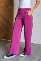 Resort Travel Wide Leg Crop Pant in Magenta-Athleisure-Stay Foxy Boutique, Florissant, Missouri