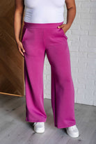 Resort Travel Wide Leg Crop Pant in Magenta-Athleisure-Stay Foxy Boutique, Florissant, Missouri