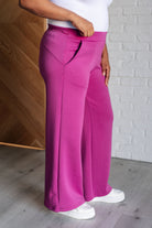 Resort Travel Wide Leg Crop Pant in Magenta-Athleisure-Stay Foxy Boutique, Florissant, Missouri