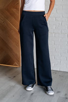 Resort Travel Wide Leg Crop Pant in Navy-Athleisure-Stay Foxy Boutique, Florissant, Missouri