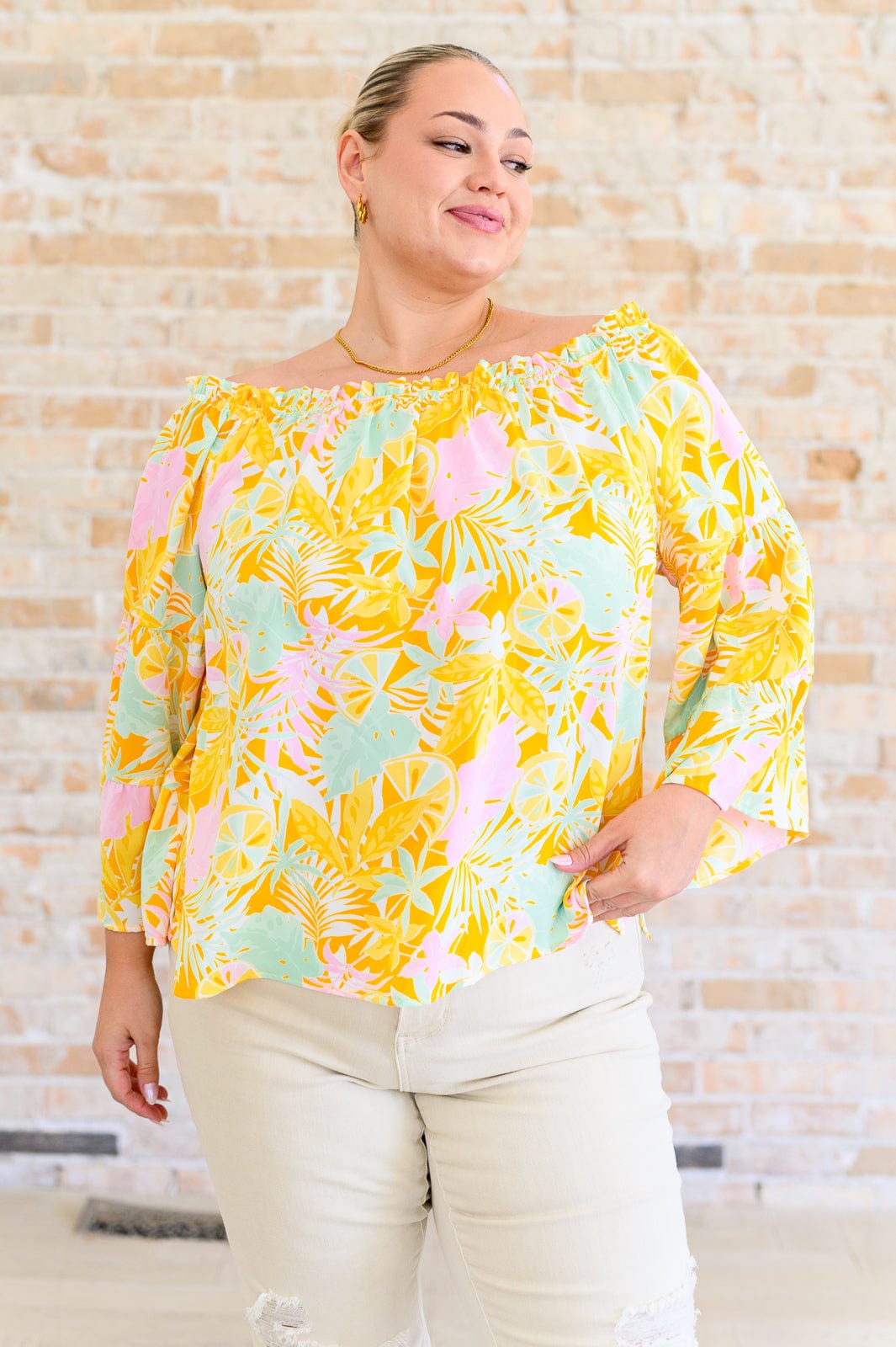 Rich Spirit Off Shoulder Bell Sleeve Blouse-Tops-Stay Foxy Boutique, Florissant, Missouri