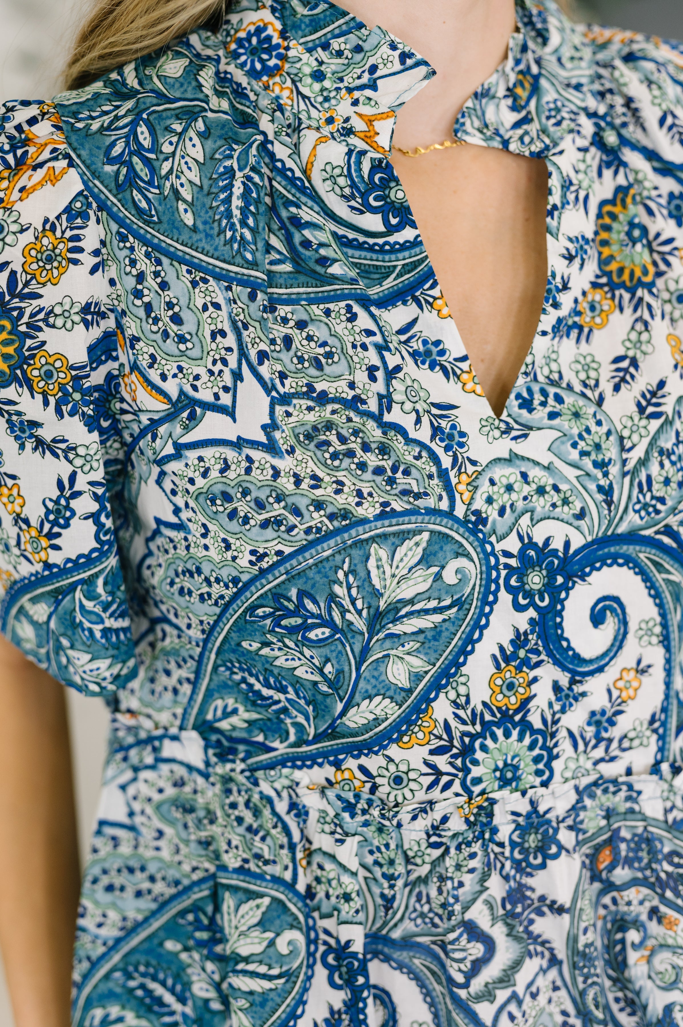 Right Here, Waving Boho V-Neck Dress-Womens-Stay Foxy Boutique, Florissant, Missouri