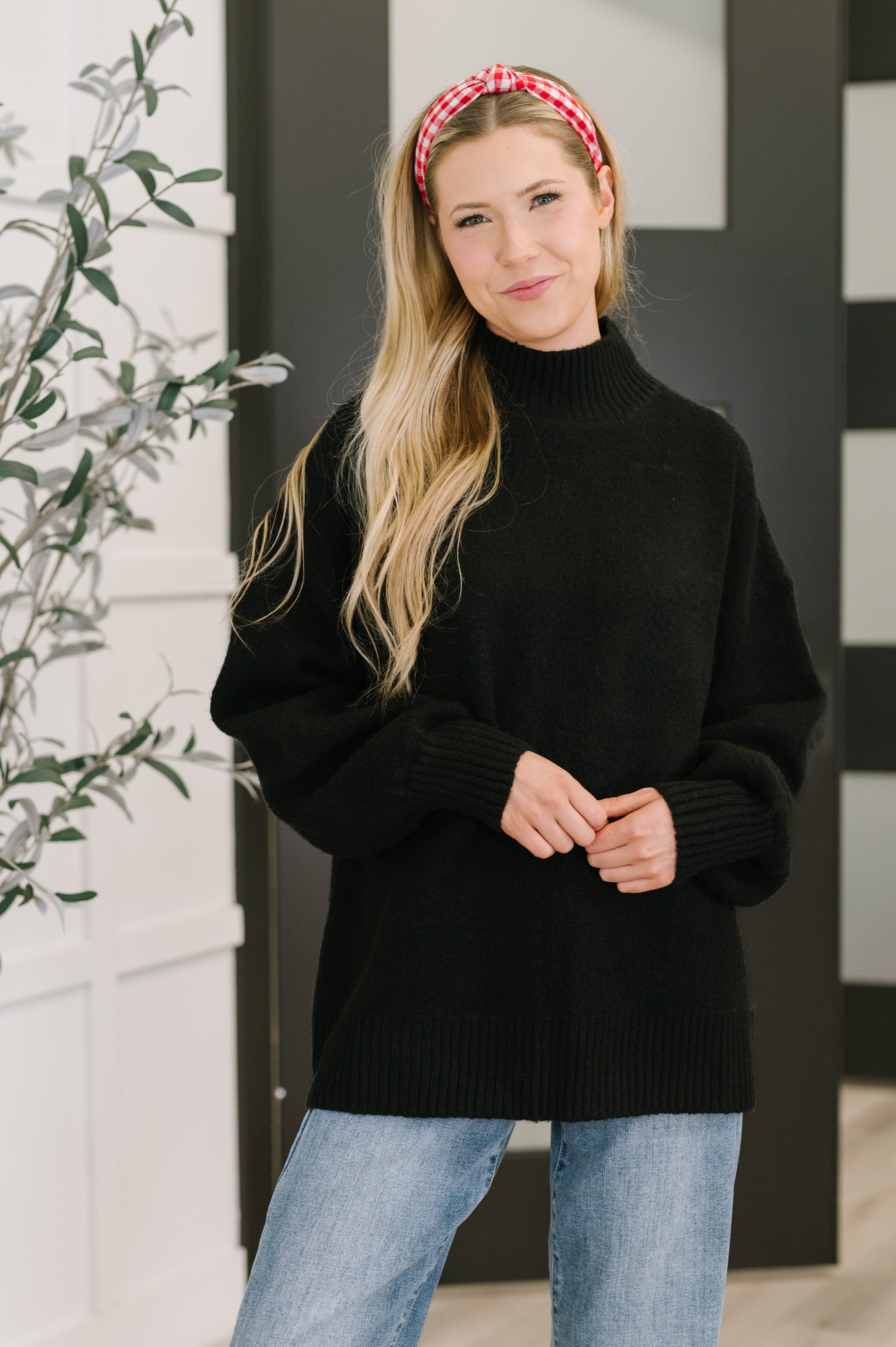 Right to the Core High Neck Pullover in Black-Womens-Stay Foxy Boutique, Florissant, Missouri