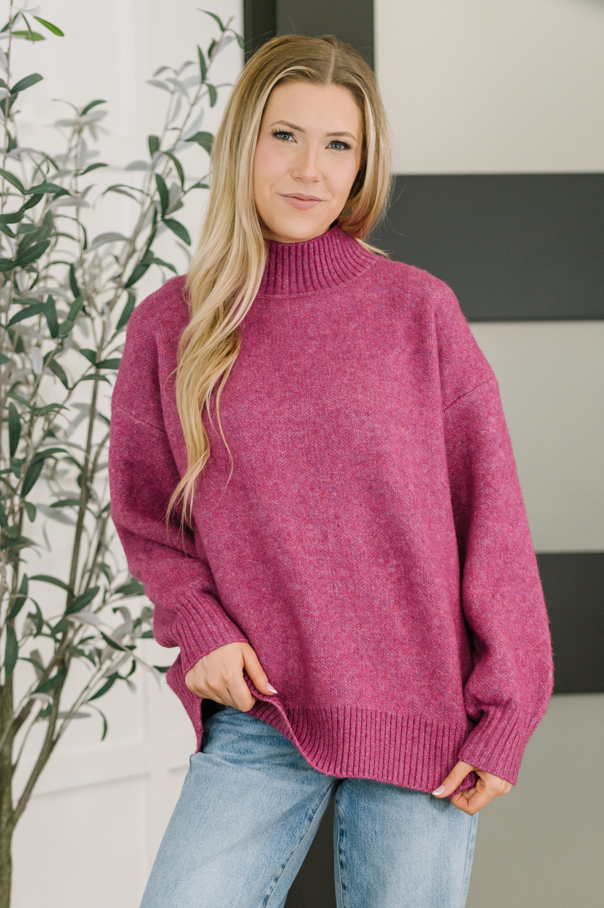 Right to the Core High Neck Pullover in Light Plum-Womens-Stay Foxy Boutique, Florissant, Missouri