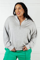 Rogue Runner Half Zip Jacket in Heather Grey-Layers-Stay Foxy Boutique, Florissant, Missouri