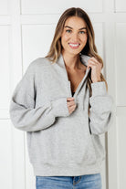 Rogue Runner Half Zip Jacket in Heather Grey-Layers-Stay Foxy Boutique, Florissant, Missouri