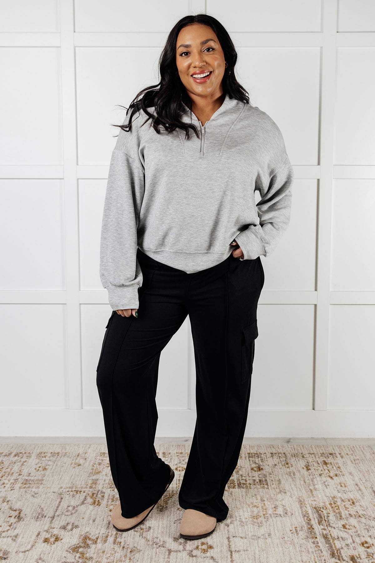 Rogue Runner Half Zip Jacket in Heather Grey-Layers-Stay Foxy Boutique, Florissant, Missouri