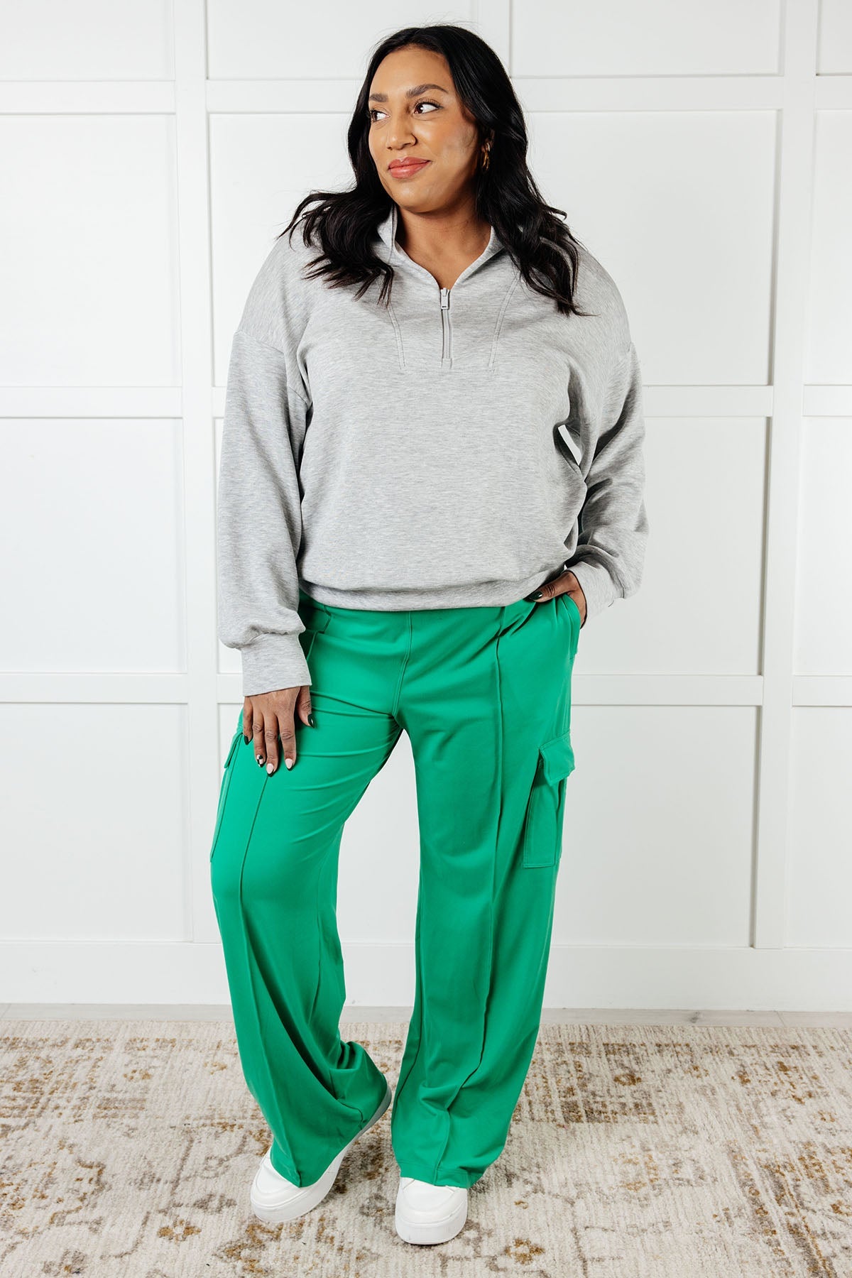 Rogue Runner Half Zip Jacket in Heather Grey-Layers-Stay Foxy Boutique, Florissant, Missouri